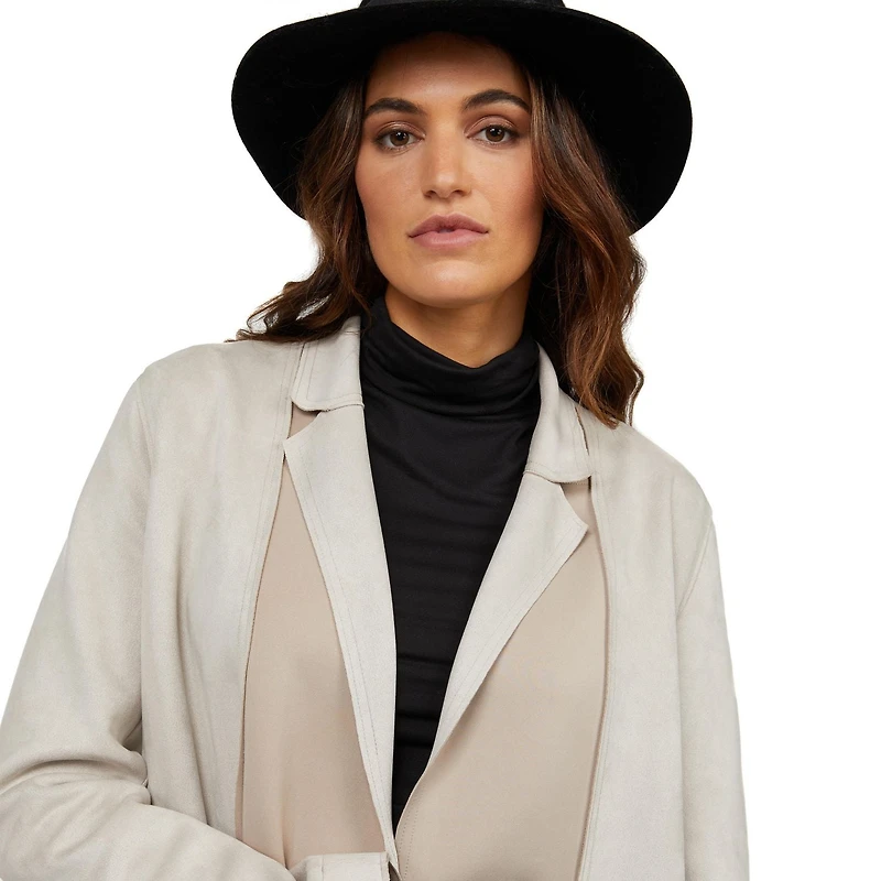 Mexx Women's Faux Suede Jacket with Notch Collar