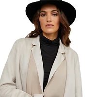 Mexx Women's Faux Suede Jacket with Notch Collar