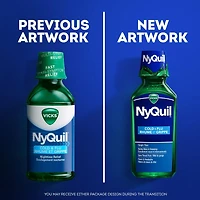 Vicks NyQuil Cold and Flu Symptom Relief Liquid Medicine Multi-Symptom Nighttime Relief for Headache, Fever, Sore Throat Pain, Minor Aches and Pains, Runny Nose and Cough 354ml