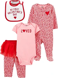 Ensemble 4 pièces pour nouveau-né fille Child of Mine made by Carter’s –  Ensemble de la Saint-Valentin