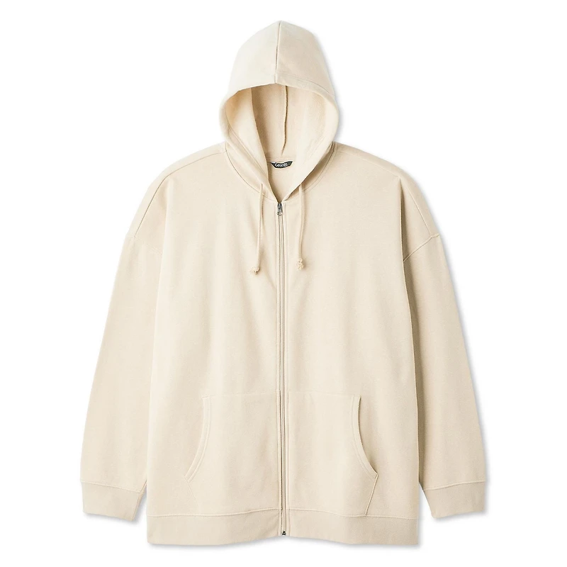 Haut à capuchon zippé sur la longueur George Plus pour hommes