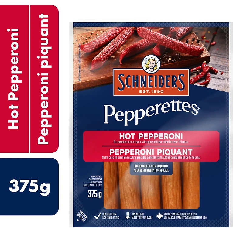 Bâtonnets de saucisson pepperoni piquant Pepperettes Schneiders 375 g
