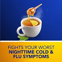 NyQuil Hot Remedy Cold, Flu & Congestion Medicine, Nighttime, Relief for Fever & Headache, Sore Throat Pain, Nasal Congestion, Runny Nose, Cough, Multi-Action, Honey Lemon Flavoured, 8 Powder Packets, 8CT