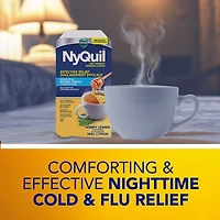 DayQuil and NyQuil Convenience Pack Hot Remedy Cold, Flu & Congestion Medicine, Daytime & Nighttime, Relief for Fever & Headache, Sore Throat Pain, Nasal Congestion, Cough, Multi-Action, Honey Lemon Flavoured, 16 Powder Packets, 16CT