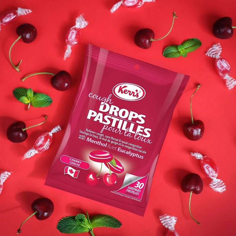 Kerr's Cherry Cough Drops with Menthol & Eucalyptus