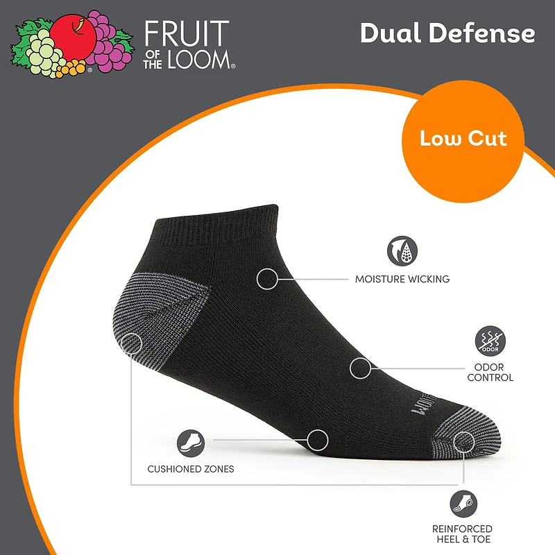 Fruit of the Loom Hommes Dual Defense Socquettes Courtes 6 Paires