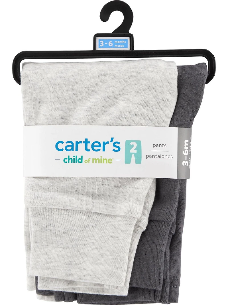 Carter's Child of Mine Baby Boys' 2-Pack Pants - Blue, Sizes Newborn-12 Months