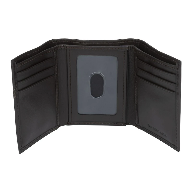 Portefeuille À Trois Volets Avec Embossage Et Marquage Au Laser