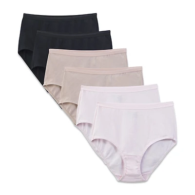 Fruit of the Loom Ladies Bodytone Cotton Briefs, 6-Pack