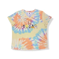 Looney Toons Plus size ladie's v-neck cuffed sleeve tee