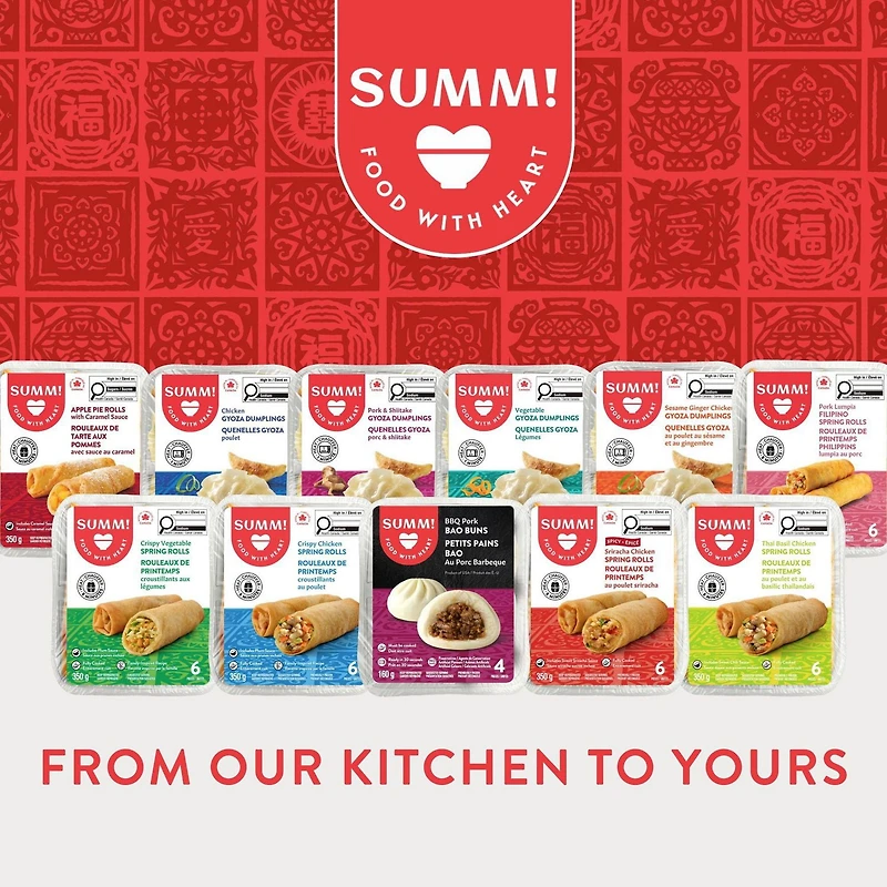 SUMM! Pork & Shiitake Gyoza Dumplings, 10 pieces gyoza with 1 package of sauce, 250g