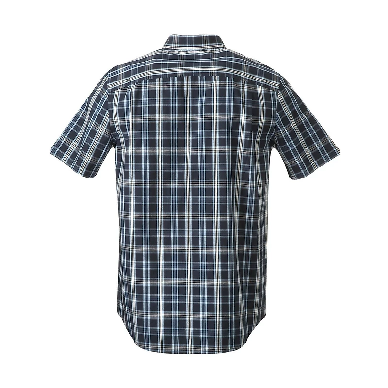Chemise tissée boutonnée George pour hommes à manches courtes