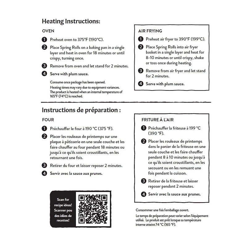 SUMM! Crispy Chicken Spring Rolls, 6 pieces spring rolls with 1 package of sauce, 350g