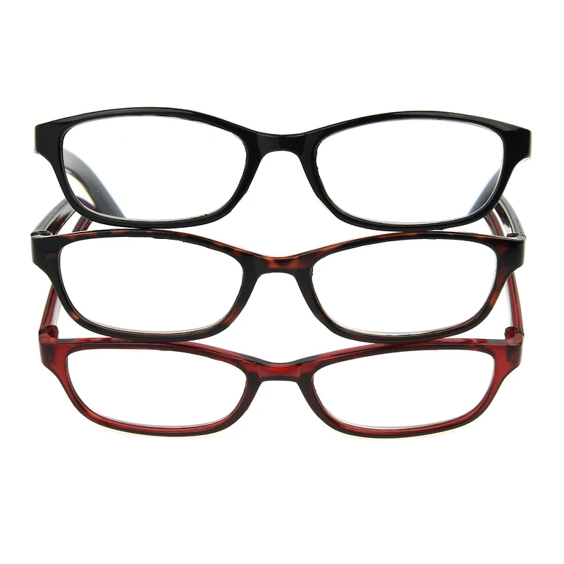 Lunettes de lecture rondes unisexes Equate - paquet de 3
