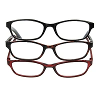 Lunettes de lecture rondes unisexes Equate - paquet de 3
