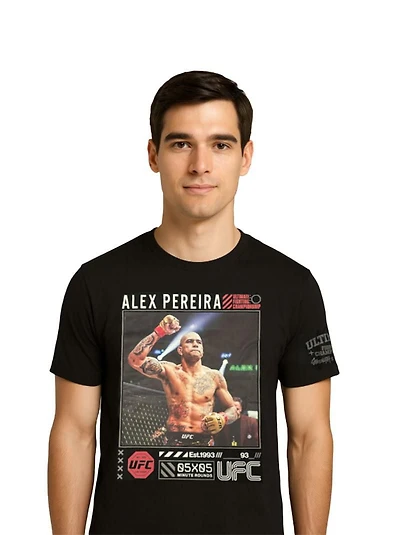 T-shirt homme UFC mettant en vedette le champion Alex Pereira