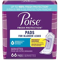 Poise Incontinence Pads for Women, 4 Drop, Moderate Absorbency