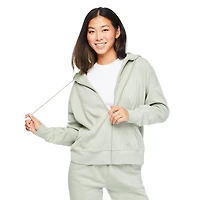 Haut à capuchon surdimensionné zippé sur la longueur No Boundaries pour femmes Tailles TP–TTG