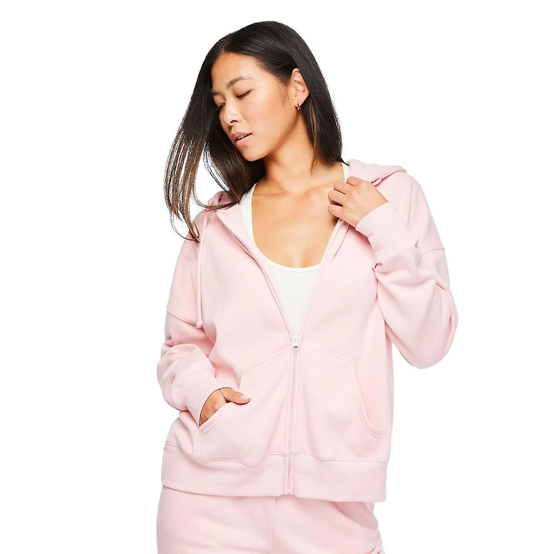 No Boundaries Women's Oversized Zip-Up Hoodie