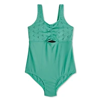 Justice Girls' Eyelet One Piece Swimsuit