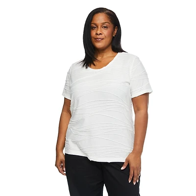 Iyla Plus Women's Ripple Tee, Sizes 1X-4X