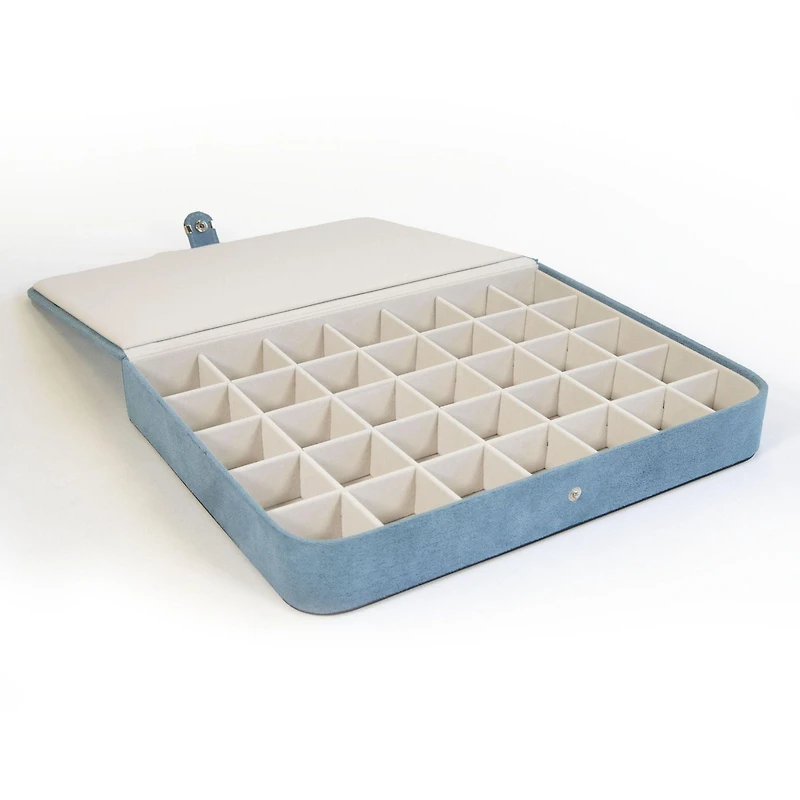 Mele and Co Cameron Plush Fabric Jewelry Box in Blue