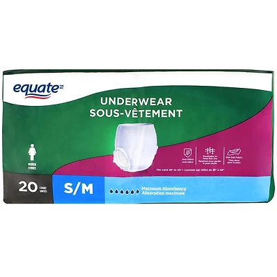 Equate Women’s Maximum Absorbency Protective Underwear, Small