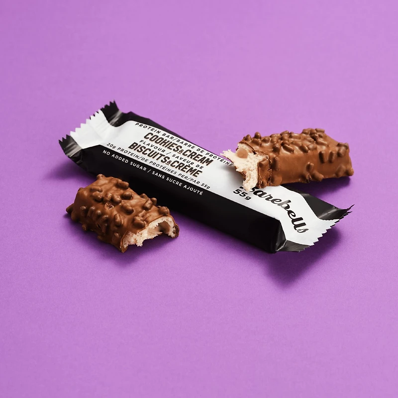 BAREBELLS COOKIES AND CREAM PROTEIN BAR, 1 X 55G COUNT