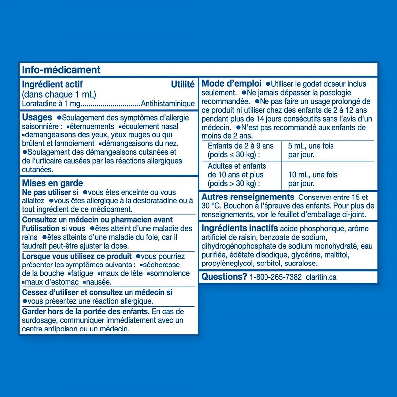 Claritin Kids Syrup Allergy Medicine - 24 Hour Non-Drowsy Kids Allergy Medication, Antihistamines For Kids, Fast Allergy Relief Of Itchy Watery Eyes, Sneezing, Runny Nose, Itchy Skin and Hives, 120 mL