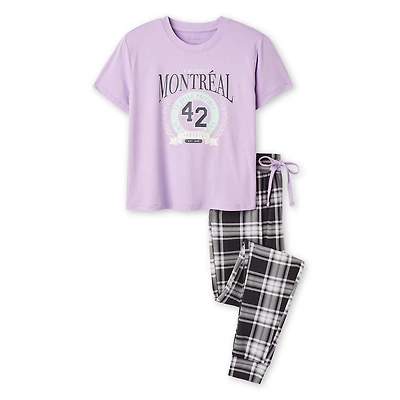 No Boundaries Women's Two Piece Pajama Set