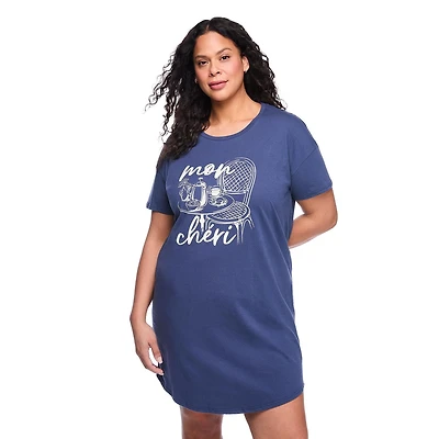 Chemise de nuit à encolure ras du cou George Plus pour femmes