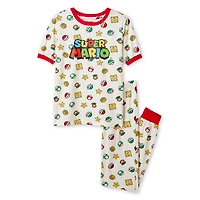 Super Mario Boys' Two Piece Pajama Set