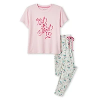 No Boundaries Women's Two Piece Pajama Set