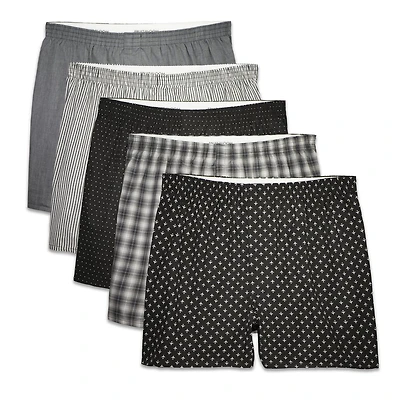 Fruit of the Loom Men's Prints & Stripes Boxer Shorts, 5-Pack