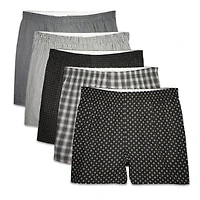 Fruit of the Loom Men's Prints & Stripes Boxer Shorts, 5-Pack