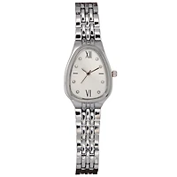 Women’s Silver Metal Dress Watch – Silver Tonneau Case & Bracelet