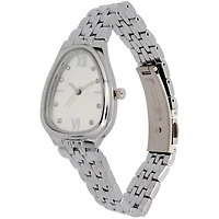 Women’s Silver Metal Dress Watch – Silver Tonneau Case & Bracelet