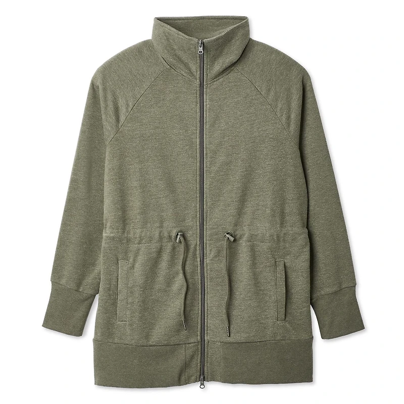 Manteau athléchic long zippé sur la longueur Iyla pour femmes