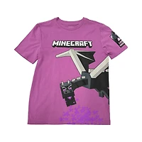Minecraft Boys Flying Dragon Short Sleeve T-Shirt