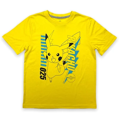 Pokemon Boy's basic tee shirt. This boys crew neck tee shirt has short sleeves and a trendy print and