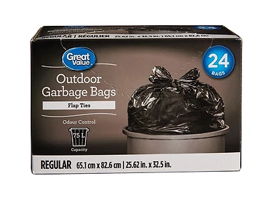 Great Value Outdoor Garbage Bags with Flap Ties