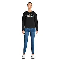 George Women's Ugly Christmas Light Up Fleece Sweatshirt