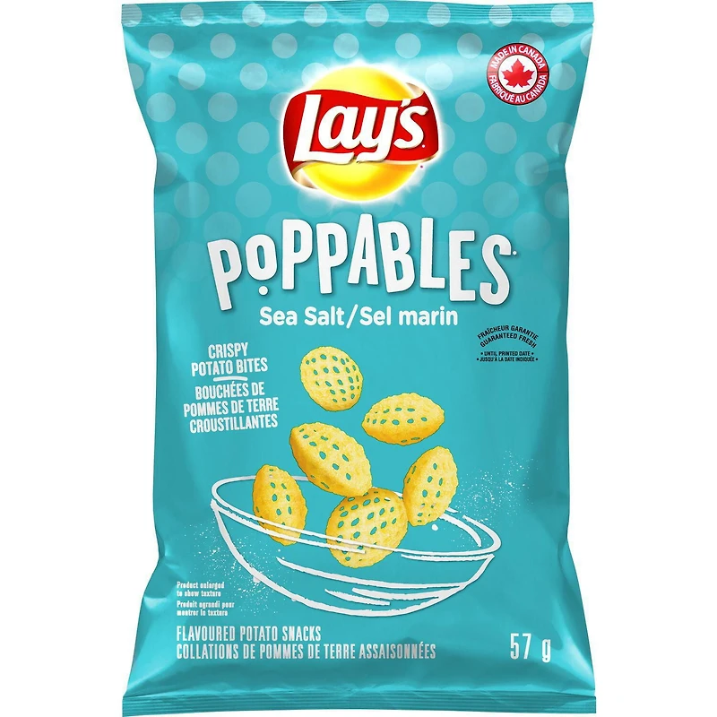 Lay’s Poppables Sea Salt flavoured potato snacks, 57g