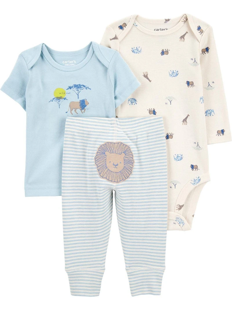 Carter's Child of Mine Baby Boys' 3 Piece Set - Blue Safari