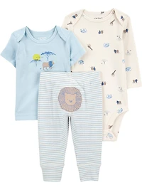 Carter's Child of Mine Baby Boys' 3 Piece Set - Blue Safari