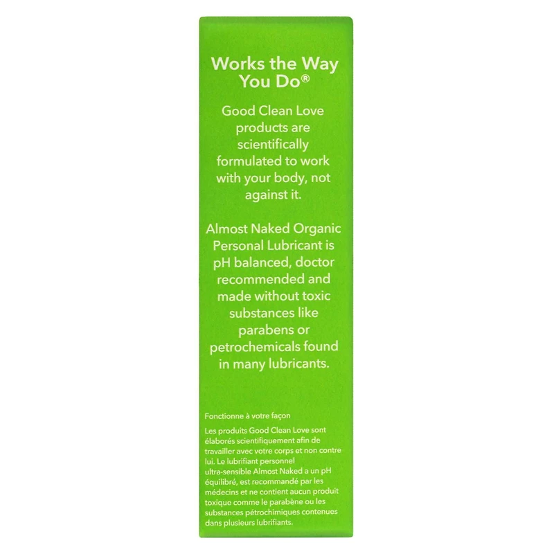 Good Clean Love Almost Naked Organic Water-Based Lube, Personal Lubricant with Aloe Vera, 4 oz