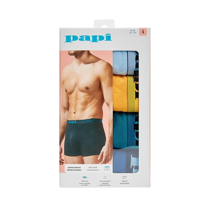 PAPI Boxers En Coton pour Hommes, Paquet de 4