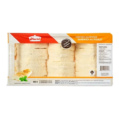 Plateau de sandwichs à la salade de poulet Martel 450 g