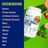 LEANFIT ORGANIC PLANT-BASED PROTEIN™ Chocolat 715 g – Protéines végétales biologiques en poudre, 21 g de protéines par portion, végétalien, sans gluten, sans soja, sans OGM, sans sucre, profil complet d’acides aminés
