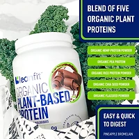 LEANFIT ORGANIC PLANT-BASED PROTEIN™ Chocolate 715g - Organic Plant Protein Powder, 21g Protein Per Serving, Vegan, Gluten-Free, Soy-Free, Non-GMO, Sugar-Free, Complete Amino Acid Profile